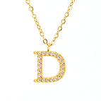 Gold D With Chain / 18k Gold Plating