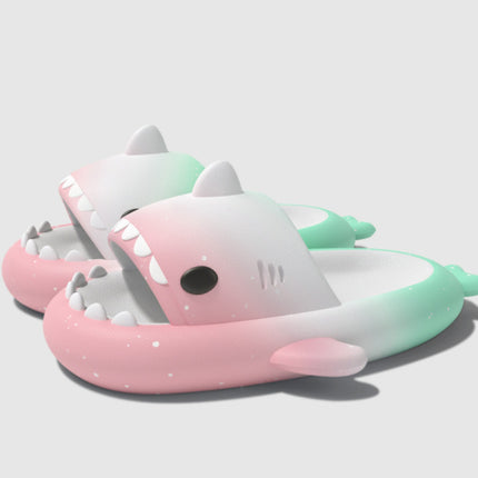 Gradient Shark Slippers 4cm Thick Bottom Shit Feeling Slippers