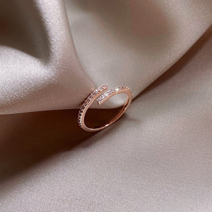 Silwer Sirkoon Vintage Persoonlikheidsring Vir Vroue, Pragtige Wysvingerring, Verstelbare Oop Ring Nuwerwets