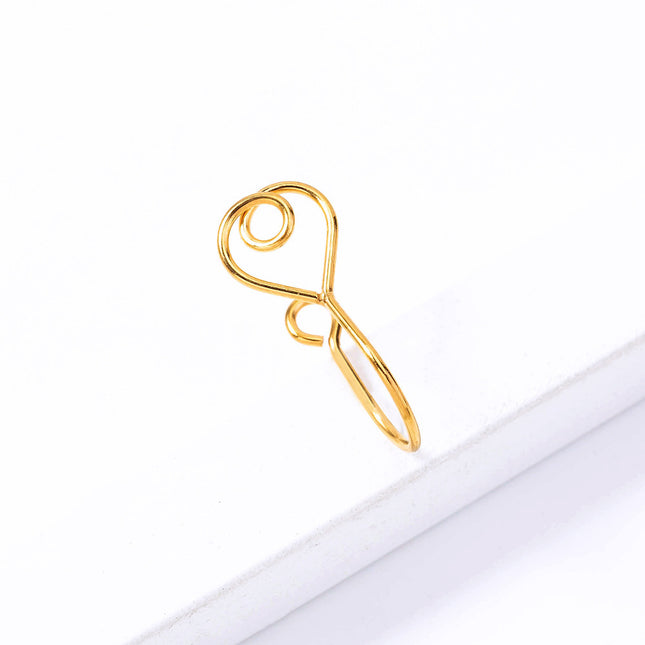 Personality Golden Accessories Female Retro Handmade Love Nose Ring U-shaped