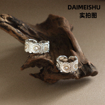 Vintage Fashion Versatile Micro-Inlaid Zircon  Ring For Women, Light Luxury Unique High-End Adjustable Open Ring