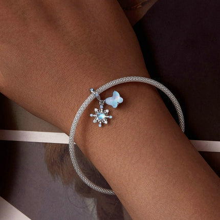 Kersfees Ys En Sneeu Vlinder Hanger S925 Sterling Silwer Krale