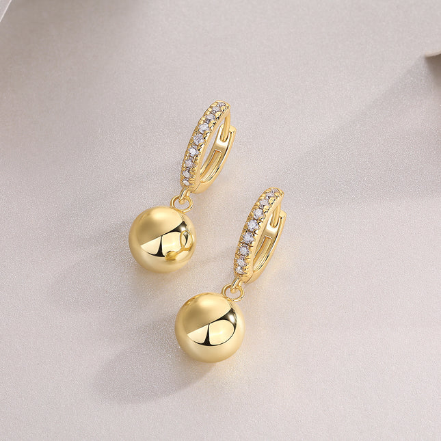 Moderne Goue Krale - Luukse En Modieuse Ligte Luukse Juwele En Silwer Stud Oorbelle Gestel Met Topgehalte Moissanite, S925 Silwer-vergulde Goud