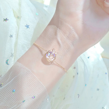Kamellia Gevorderde Ontwerpgevoel Nis Sagte Blom Sleutelbeen Ketting Armband