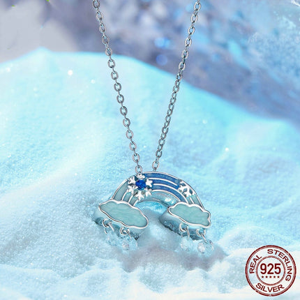 Ys En Sneeu Feetjie Reënboog S925 Sterling Silwer Selfdoen Armband Rygkrale