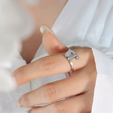 Ryptekstuur Oulike Vlinder Titaanstaal Pakket Halssnoer Oorring Ring Ornament