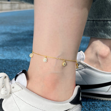 S925 Sterling Silwer Onbeperkte Simbool Enkelband Ingelê met Sirkoon Glansende Ontwerp