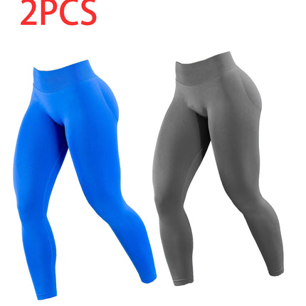 2pack Solid-color Yoga Exercise Leggings