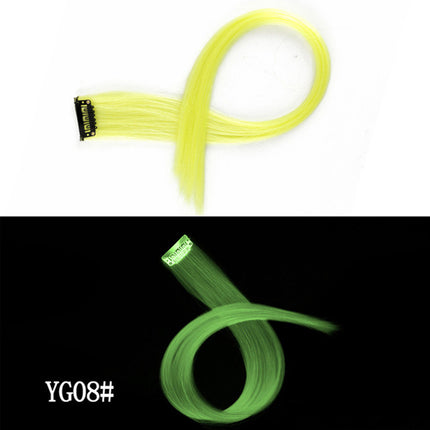 Luminescent selfdoen-knip-in-hare Luminesente haarstuk Haarspoorloos 50 CM Reënboogkleur