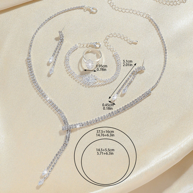 Fashion Simple Necklace Earring Bracelet Four-piece Set
