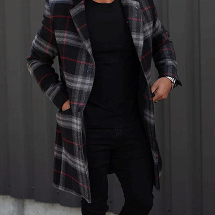 Large Suit Collar Pocket Men's Coat