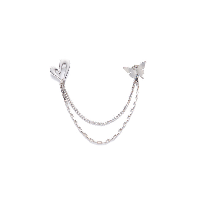 Hol Hart & Vlinder Kwastjie Broche, Minimalistiese Veelsydige Lapelpen, Anti-Blootstelling Bykomstigheid Vir Pakke En Rokke, Elegante Modejuweliersware