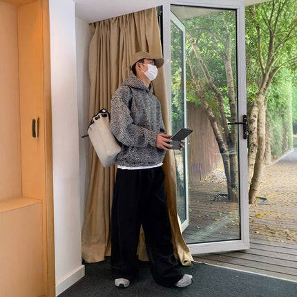 Men's Spring And Autumn Tweed Loose Pullover All-matching Long Sleeve