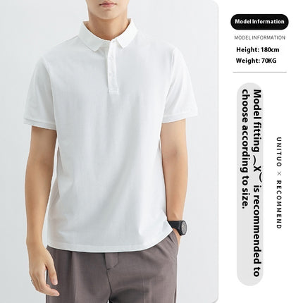 High-end Knitted Polo Shirt Short-sleeved Men's High-end Sense