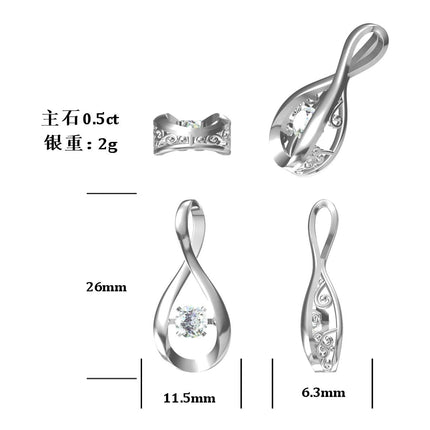 Set With Top-quality Moissanite, This Luxurious And Fashionable Light Luxury Trend Jewelry Necklace Pendant Is Made Of S925 Silver Electroplated With Platinum