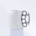 White cup with silver handle / 401to500ml