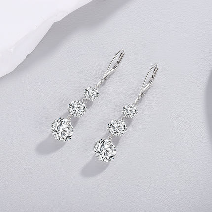 Top-gehalte Moissanite Luukse en Modieuse Lig Luukse Juweliersware Silwer Oorknoppies S925 Versilwerde Platinum