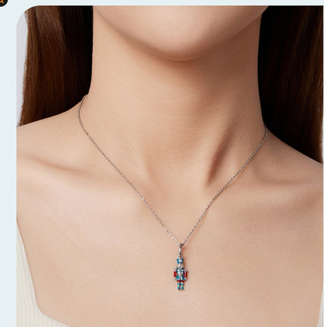 Silver Ziyun Original S925 Sterling Silver Nutcracker Pendant Parts Guardian Angel Diy Bracelet Lucky Beaded