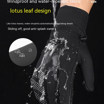 Outdoor Autumn And Winter Men's Warm Riding Gloves Touch Screen Wind-proof