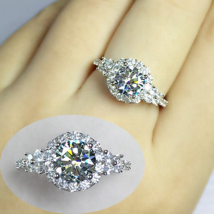 Women's 1ct Simulated Moissanite Ring Six-Prong Classic Wedding Ring