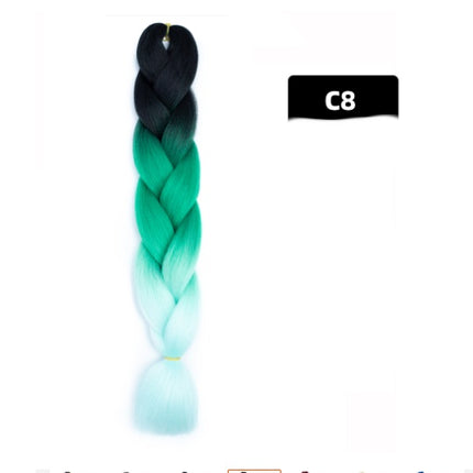 Color Big Braid African Chemical Fiber High Temperature Silk Wig Gradient