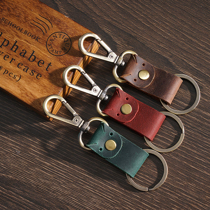 Leather Car Retro Cowhide Key Ring