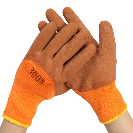 Warm-keeping And Cold-proof Extra Thick Fluffy Loop Foam Dipping Gloves