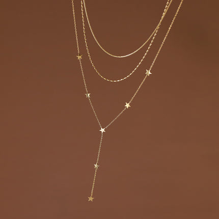 XL590 European And American Style Popular Bohemian Star Personalized Clavicle Chain