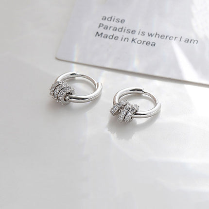 Women's Korean-style Diamond-embedded Gold-plated Ins Internet-famous Versatile Earrings