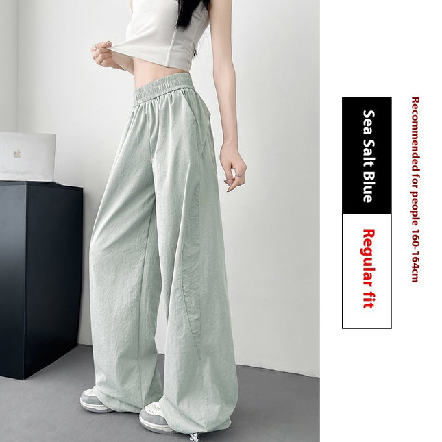 Women's Cotton-like Wide-leg Sunscreen Pants Summer High Waist